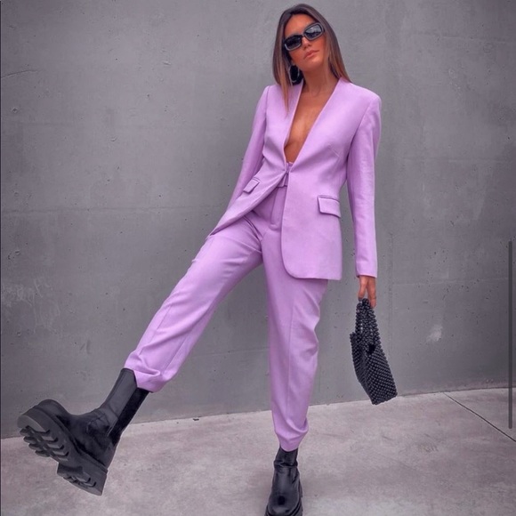 GORGEOUS ZARA NWT Blazer & Belted Pants Set - Picture 4 of 16